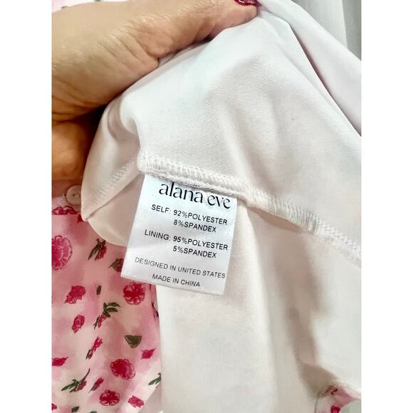 Alana Eve Scarlett Long Sleeve Button Front Mini Dress Garden Rose Women's S - Picture 5 of 6